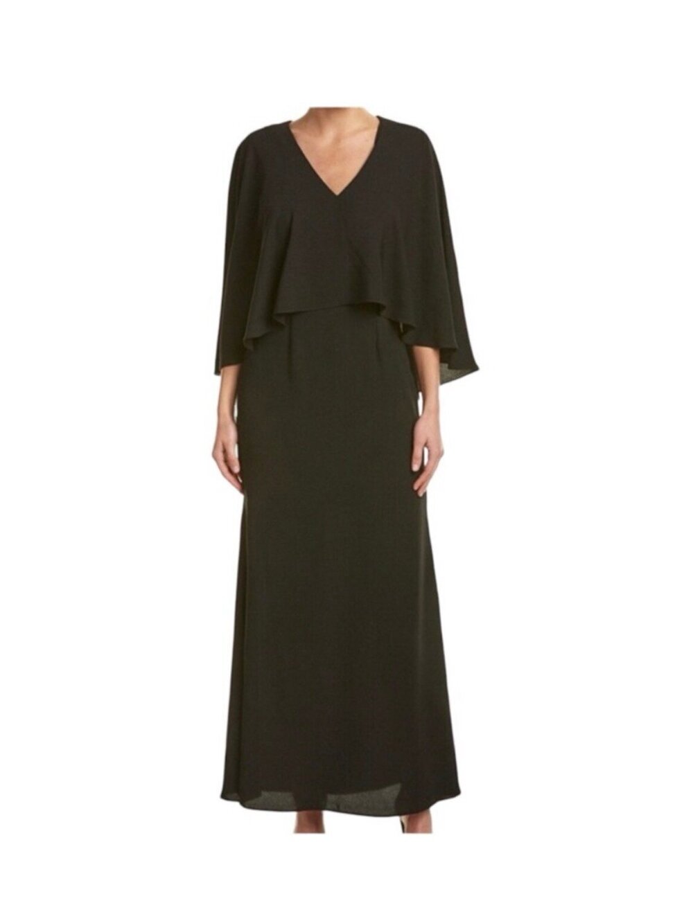 NWT Ali & Jay Vneck Layered Cape Formal Gown Dress, size XS